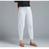 Pantaloni da donna da donna pantaloni primaverili vaccucciati pantaloni elastici ad alta vita casual vaqueros mujer