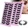 10Pair Synthetic Fiber Eyelashes Europe and America Fashion D-curve Volumizing Natural False Eyelashes