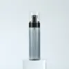 ボトル10pcs 30/60/80/100/120ml空の透明な黒いプラスチックプレスファインミストディスカースプレーボトルトナー小さな散水補充可能なボトル