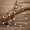 Choker minimalist brun svart vit färg mjuk lera pärlor halsband för kvinnor män uttalande krage smycken gåvor