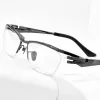 Lentes Fonex Titanium Gafas Frame Men 2022 Nuevo Semi Rimless Square Prescription Eyeglasses Half Marco óptico Gueribles F85709