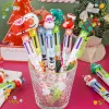 Stylos 20 PCS CADEAU DE Noël 6 Couleurs Ballpoint Pens Student Prize Student Cartoon Graffiti Pen Student Christmas Stationery Wholesale