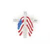 Pins broches 10 pc's/kavel Amerikaanse vlagbroche kristal Rhinestone email Kruisvorm 4e van JY USA Patriotic Pins for Gift/Decoratio DHYD2