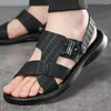 Sandals Toe Protectors Beach Fashion PU Anti Slip Shoes Shockproof Sweat-absorbent Casual Women