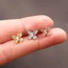 Versão coreana de brincos novos de borboletas, jóias de piercing de unhas de mini ouvido na moda