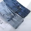 Jeans Womens Summer Thin 2024 Ny liten Tall midja rak ben Casual Wide Leg Pants