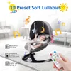 5 Speed ​​Electric Bluetooth Baby Swing för nyfödda med 3 timerinställningar, 10 vaggvisa, bärbar design och fjärrkontroll för spädbarn 5-26 kg