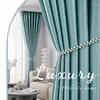 Curtain Full Blackout Customized Thickened Curtains For Living Dining Room Bedroom Sunscreen Heat-resistant Line Modern Simple Window