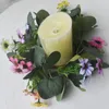 Candle Holders Handmade Wreath Ring Eucalyptus Set Artificial Greenery Garland For Home Wedding Party Table