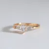 Bandas SYOUJYO Simple Natural Zircon Rings for Women 585 Rose Gold Color de lujo Joya de boda