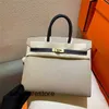 Designer Women Epsom Leather Handbag 7A Genuina in pelle vera 25 cm a colori split Luxury Cera StitchingDohf