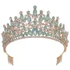 Mücevher Diezi Yeni Lüks Opal Kristal Tiara Kadınlar İçin Düğün Doğum Günü Elbise Hediye Zarif Kraliçe Gelin Gelin Taç Aksesuarları