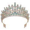 Smycken diezi ny lyx opal kristall tiara för kvinnor bröllop födelsedagsfest klänning gåva elegant drottning brud brud krona tillbehör