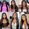 Wigs Bone Straight Human Hair Bundles Lace Kim K Closure Virgin Vietnam Raw Hair Nature Black 15a Grade 3 Bundles with Closure 300g