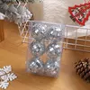 Decoración de fiestas 3-12 cm Silver Christmas Ball Tree Ornnaments Pendence Decoración para el hogar Año de navidad 2024 Suministros