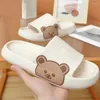 Slippers Cartoon Bear Women Summer Slides Beach Shoes Eva Indoor Flip Flops Men's Thick Soled Non-Slip Home Couple Sandals