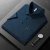 Polos de glace d'été pour hommes Polo à manches courtes à manches courtes bouton de revers solide POCHETS FOLM TOPS VOLAGYSEMENT