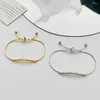 Braceletas Charmets Classic French Style Oval Gead para Women Doble Capa de oro Cadenas de muñeca Pulsera para niñas Joyas