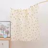 100X100cm Baby Receive Blanket for born Cotton Muslin Swaddle Bedding Infant Bath Towel Items Mother Kids 240417