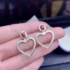 Boucles d'oreilles étalon coeur rubis femmes argent fin bijoux naturel bonne fête de fête d'anniversaire cadeau juil naissance mariage