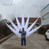 Attraente bianco adulto bianco indossabile illuminato ali gonfiabili ali performance blow up costume con luce a led per lo spettacolo