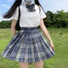 Donne plaid Women Gilling Bow Knot Knot Summer High Waist Girls Preppy Dance Mini Cute A Line harajuku Sexy Giappone Faldas 240418