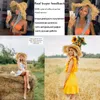 DONNE Summer Natural Cappone Raffia Cappello Fashion Nastro Floppy Sharing Panama Cappelli da sole largo Brime