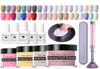 14pcs Zestaw gwoździowy Nagie holograficzne zanurzenie Paznokcie Lakier Luminous Mat Gradient Chrome Pigment Dust Sequins7971325