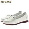 Casual Shoes Woven Ballet For Women Genuine Leather Loafers Ladies Slip On Brown Moccasins Woman Luxury Designer Flats