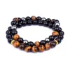 Pulseira tigre obsidiana hematita pulseiras homens moda moda de pedra natural pulseira de proteção de proteção à saúde jóias de alma curativa