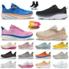 Bottoms de nuvem executando 2024 sapatos atléticos clifton 9 bondi 8 femininos de jogging sports esportistas livres pessoas kawana brancas pretas cor de espuma rosa tênis tênis tênis