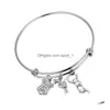 Andra modetillbehör 10 datorer/Lot Rostfritt stål Lärare Charms Bangle Professional Armband för present Drop Delivery DHDSO