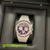 AP Tactical Wrist Watch 26331BC Purple Dial med 41 mm matt gulduppringning och 18K vitt guldhantverk