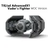 Bloki Nowe 453PCS MOC SPACESHIP TIE/AD Advanced X1 Vader's Fighters Building Modowane z Model Bomber Bombs Model DIY Prezent zabawek DIY