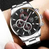 Avanadores de punho Moda Homens de luxo Menm Men Business Aço inoxidável Quartz Assista de pulso Man Casual Leather Watch Relógio luminoso 240423