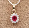 Natural Precious Ruby And Diamond 14K Solid Yellow Gold Handmade Pendant Jewelry For Wholesaler