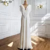 Robes de fête sereine colline blanche luxe perlé pylosel sirène de capuchon de capuchon de la soirée élégante 2024 pour les femmes mariage la70571