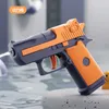 Gun Toys Hot Mini Desert Eagle Mechanical Continuous Firing Water Gun Small Pistol Summer Outdoor Beach Poor Toy Shoot Water Gun for KidsL2404