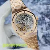 AP Tactical Wrist Watch Royal Oak Series 15467or Full Hollow Dial Tourbillon Womens 18K Rose Gold Automatisk mekanisk klocka 37mm garanti