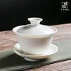Ensembles de voiles de thé Bol de couverture de carrosserie en céramique Bol à trois forces Jade Porcelain Cup grand ensemble Gaiwan Shop