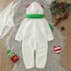 Jednoczęściowe kostiumy świątecznego bałwana dla małych chłopców dziewczęta ciepłe romper kreskówkowe snowsuits cosplay z kapturem kostium polarowy