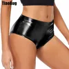 Frauen Shorts Damen Metallic Booty Shiny Panties Hosen Tanzmusik Festival Rave Party Bottoms