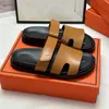 Designer Classic Beach Flat Sandals Luxury Slippers Summer Lady Leather Flip Flops Top Quality Women Men Slides Size 35-45