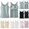 Camisoles Tanks Ladies 'Weste Tops mit eingebautem BH für Frauen weiche und bequeme Panzerhemden (weiß/grau/schwarz/Haut/Rosa)