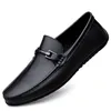 Casual Shoes Men Genuine Leather Spring Summer Flat Walking Loafers Black Brown Man Luxury Slip On Boat Business 38-46