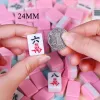 Jeux Mini Mahjong chinois Mahjong 144pcs 24 mm jeu de plateau de voyage pour le camping amusant Mahjong portable de camping