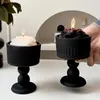 Candele Retro Black Black Glass per decorazione di ornamenti per pografia del pilastro e calice a cono