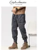 Calça masculina citylink tática de primavera casual pés esportes versáteis americanos tendências de roupas de trabalho cortadas