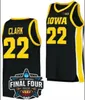 2023 2024 22 CAITLIN CLARK JERSEY Iowa Hawkeyes Women College Basketball Jerseys Black White Żółty rozmiar S M L XL XXL NCAA Koszulki Nowe zszyte