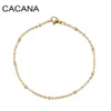 Braccialetti a catena in acciaio inossidabile di cacana perline per uomo donna in argento oro colore per perle dorate a sospensione Donot Fade Gioielli N1840 240423